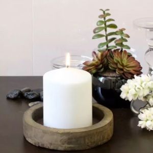 Set of 6 Unscented 1-Wick White Pillar Candles Small